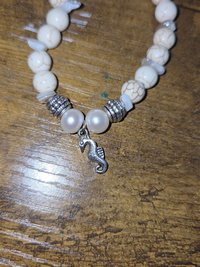 Sun-Kissed Seahorse Pearl & Gold-Matrix Bracelet