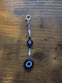 Cobalt Blue Evil Eye Protective Talisman Zipper Pull