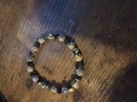Bumblebee Yellow and Black Gemstone Stretch Bracelet