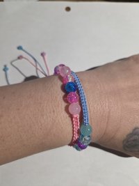 Pink & Blue Harmony Macramé Bracelet