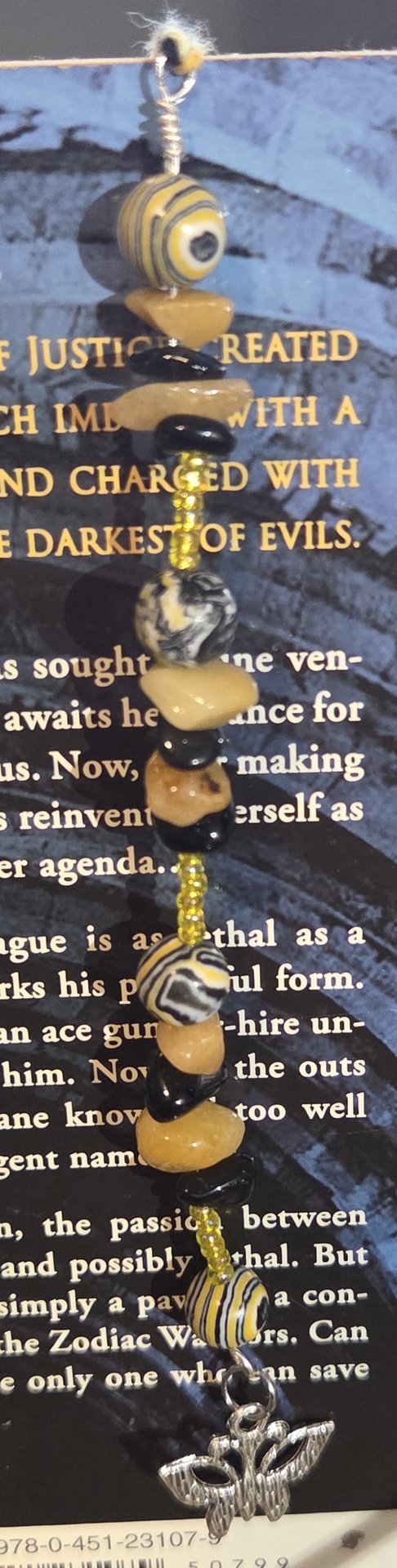 Bumblebee Tiger Artisan Woven Gemstone Bookmark
