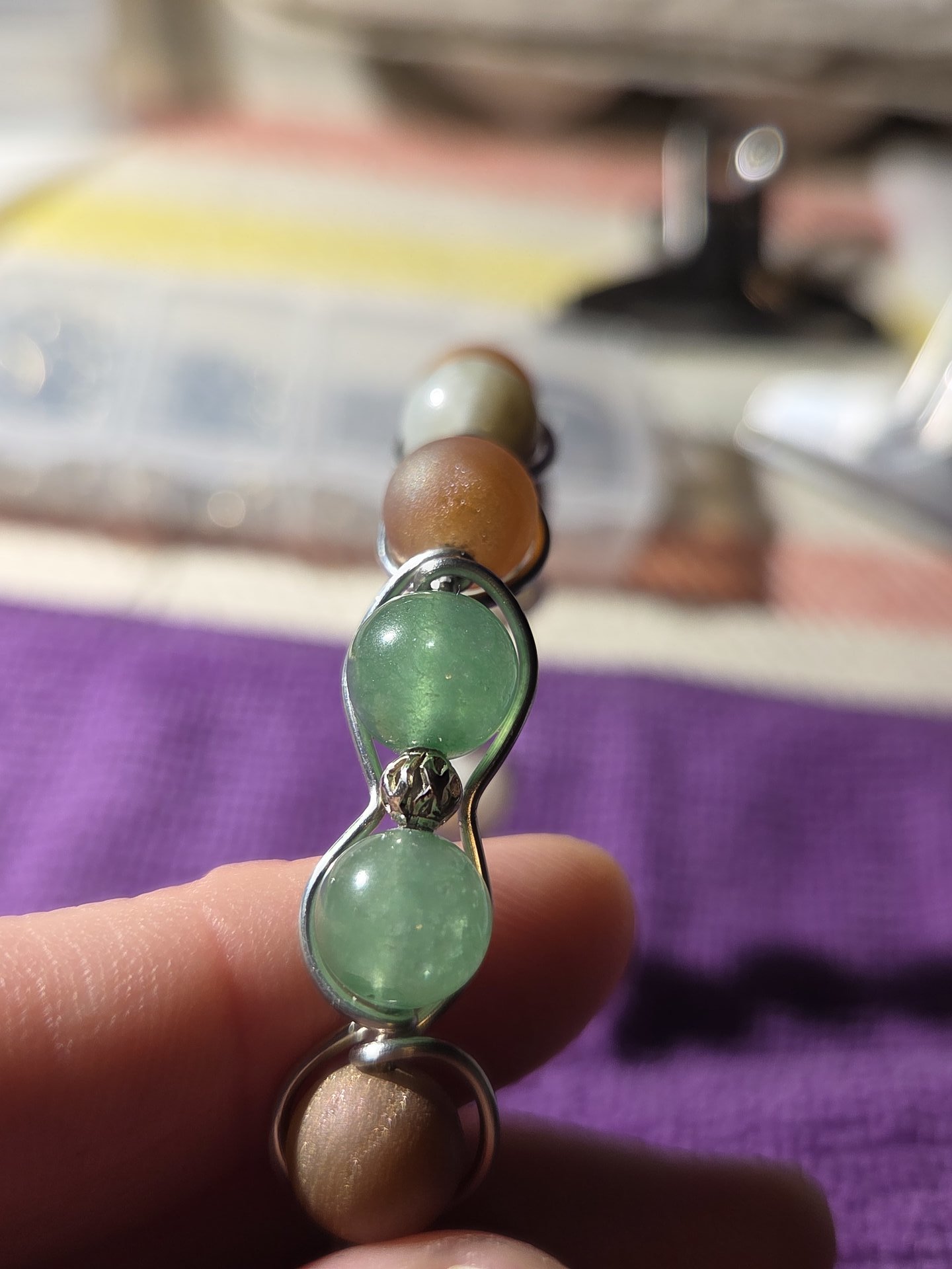 Earth and Sky Wire Wrapped Bracelet
